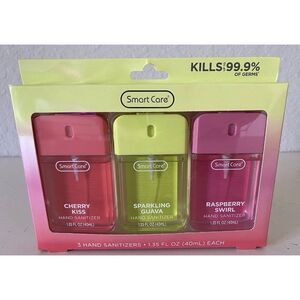 3 Pk 1.35 Fl Oz Smart Care‎ Scented Hand Sanitizer Spray Cherry Guava Raspberry